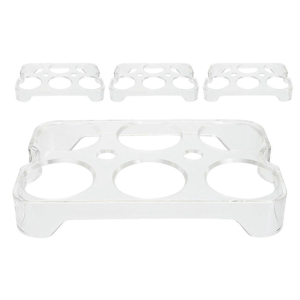 Plastic Egg Storage Box Organizer for Fridge 4Pcs Holder Set
