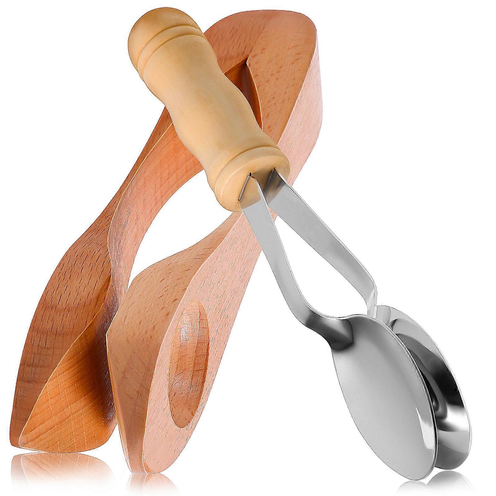 Musical Spoons Wood Musical Spoons for Playing 2Pcs Hand Percussion Instruments