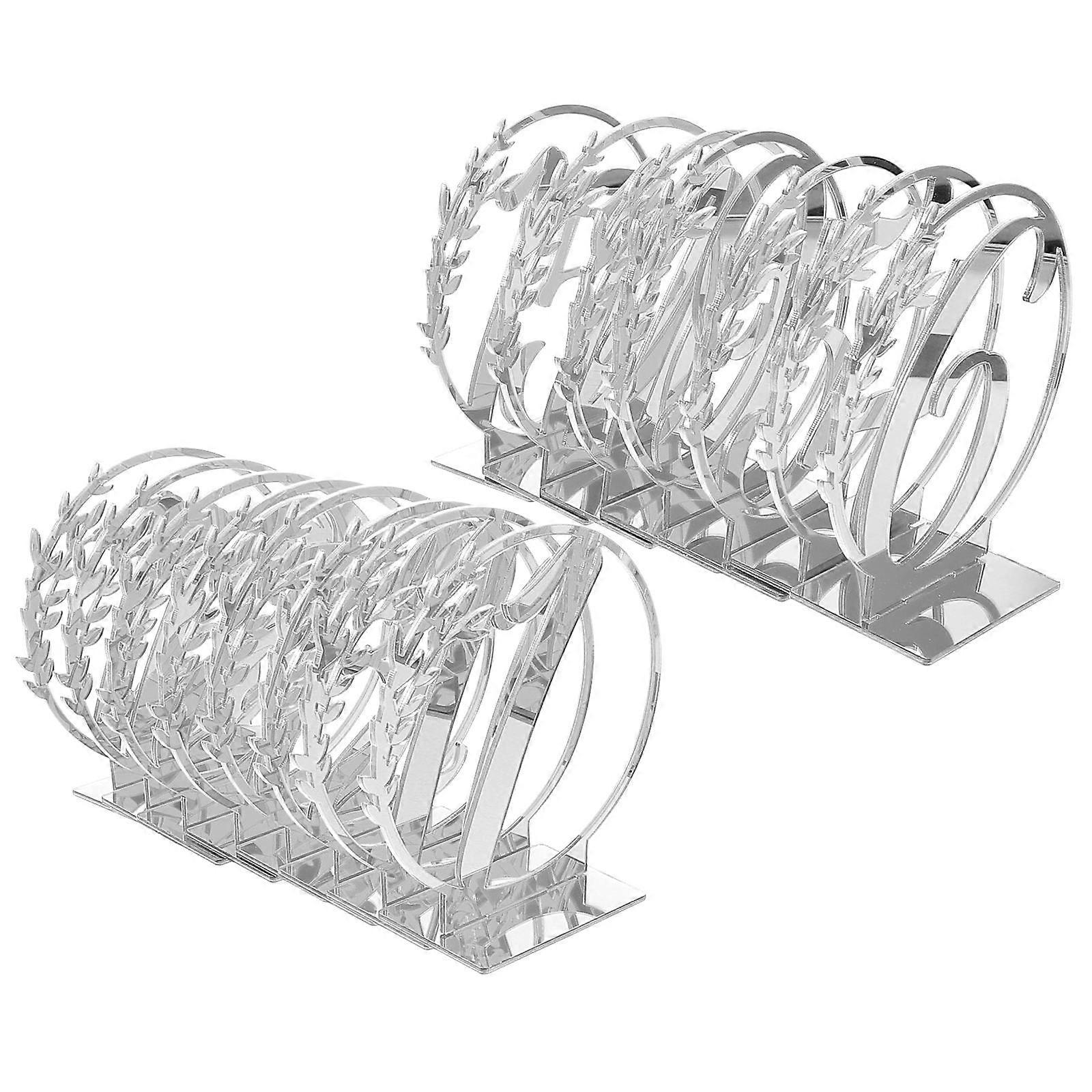 Plastic Table Number Signs Silver Reserved Table Signs 60Pcs