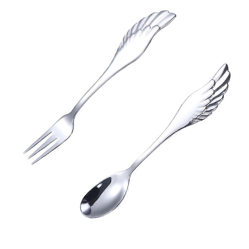 Silver Spoon and Fork Set for Multi-Functional Use with 3Pcs Stainless Steel Dinnerware
