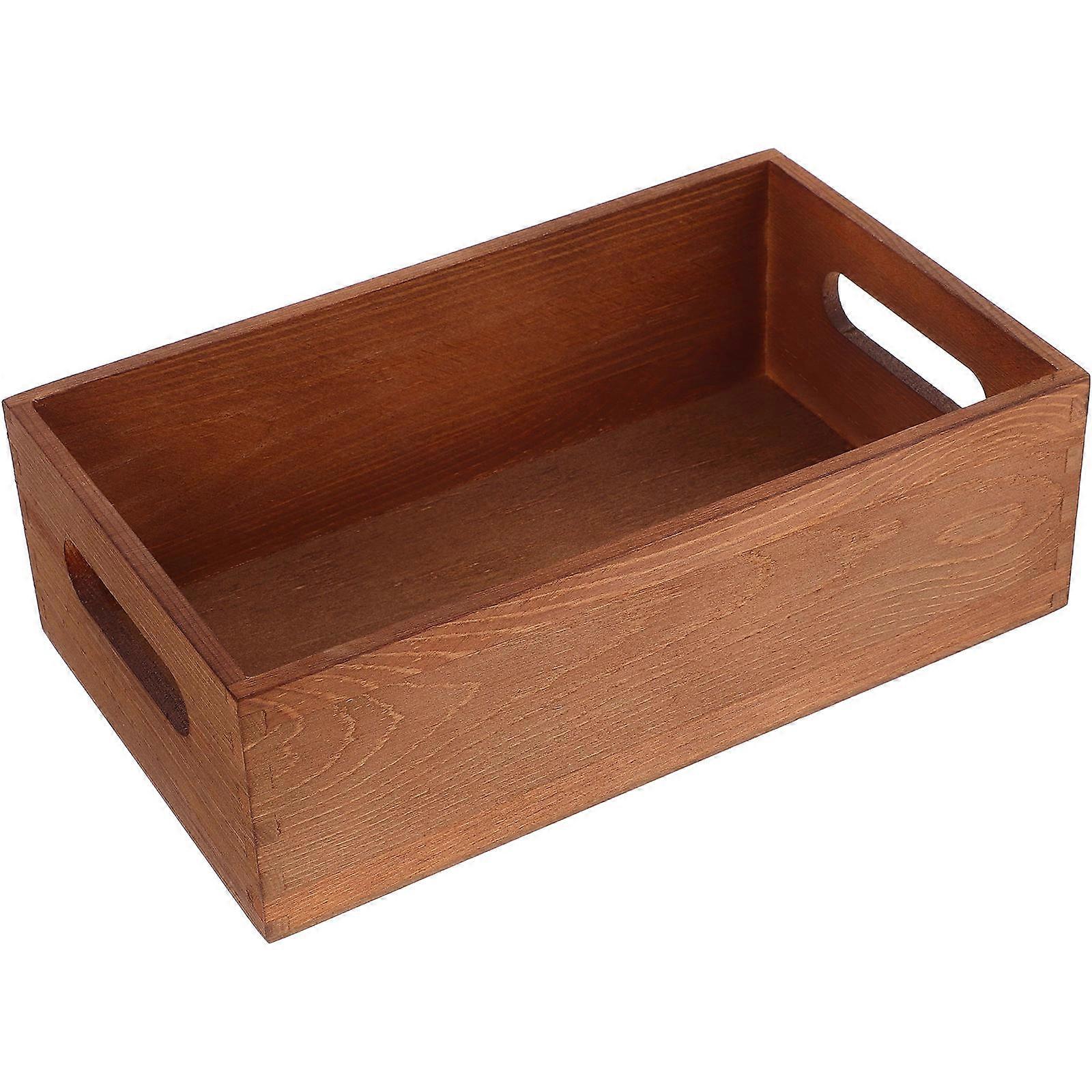 Desktop Crate Container for Storage Use 3Pcs Wooden Tool Box Small