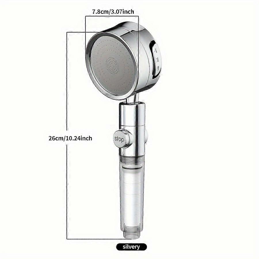 3-Stage Adjustable Shower Head with Filter, Wall-Mounted, Painted Finish, Rain Setting