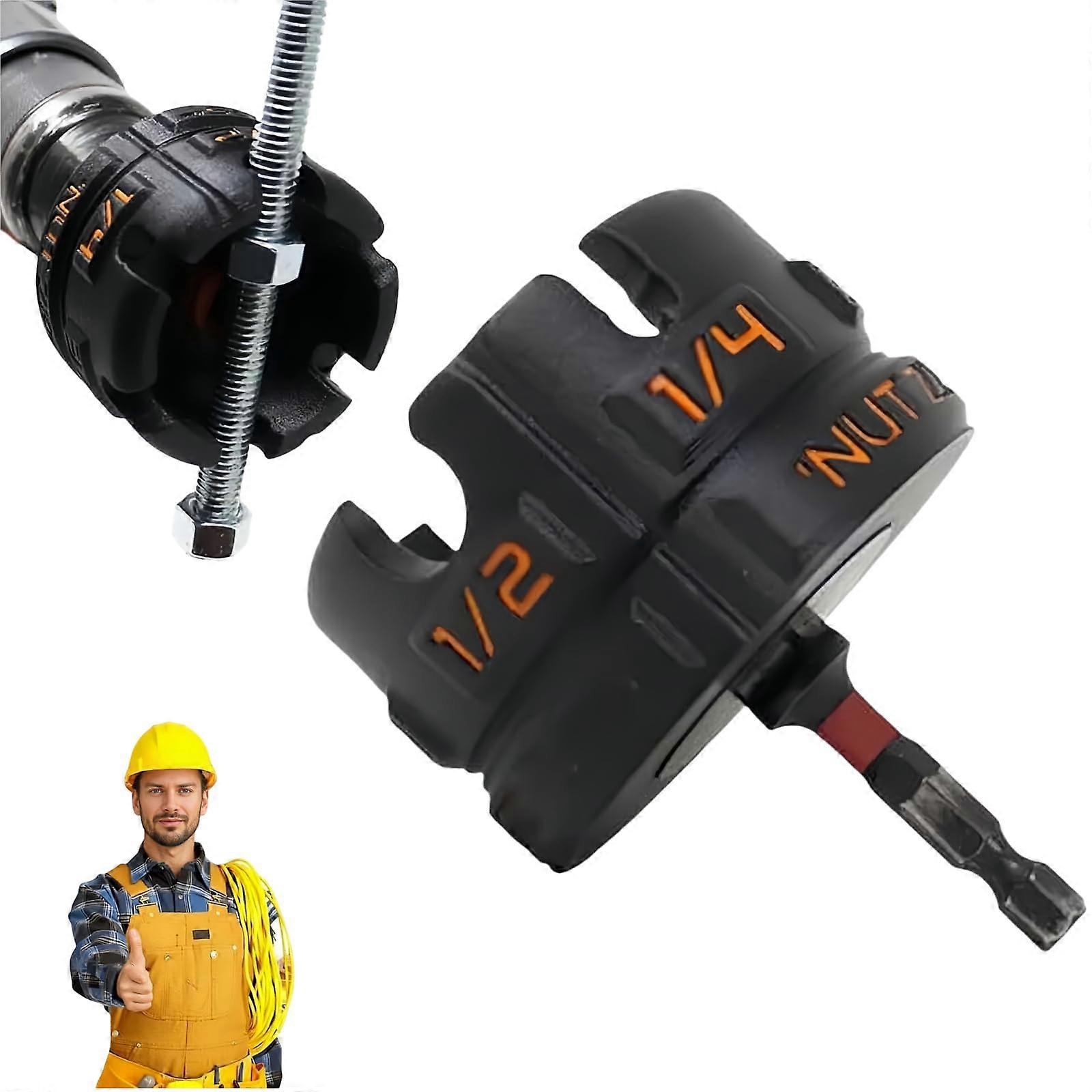 Nut Driver Bit Set for Drill with ImpactRated Socket Adapters, Fast Nut Removal, 1/4 3/8 1/2 Inch