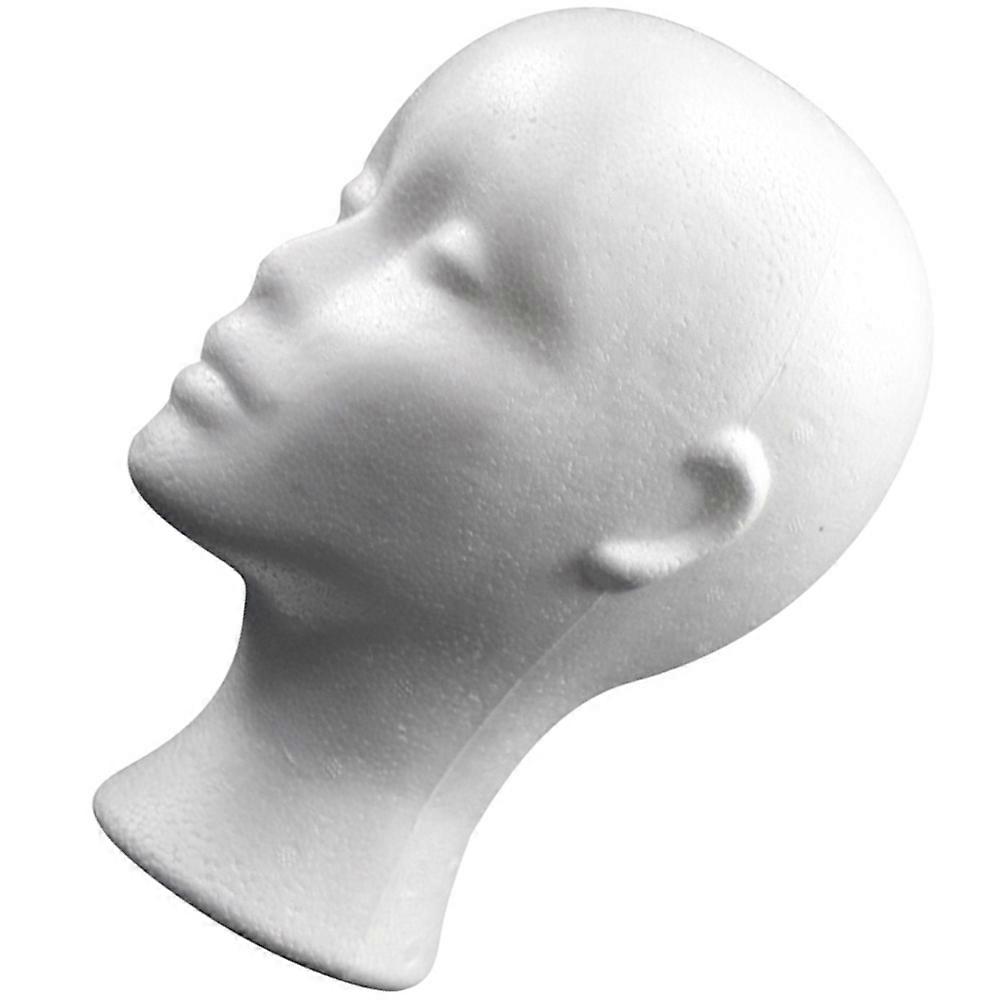 Wig Stand Foam Mannequin Head for Display 2Pcs White Hat Holder
