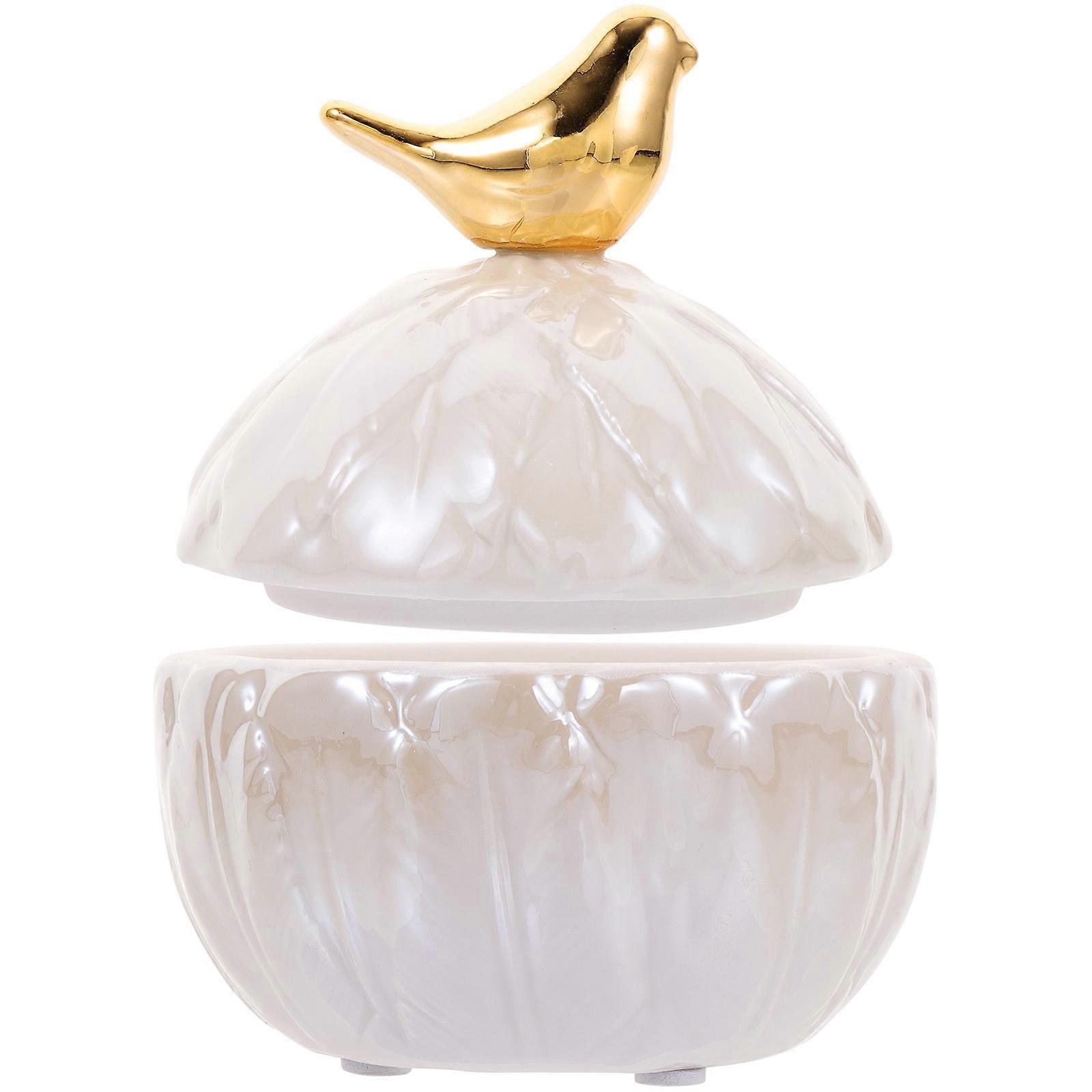 Ceramic Candy Jars Nordic Style Bathroom Keepsake Jewelry Box 1Set