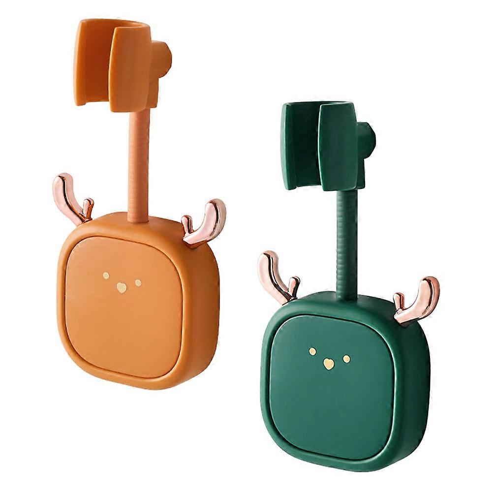 2Pcs Adjustable Shower Head Holders for Bathroom No Punch-Free Installation