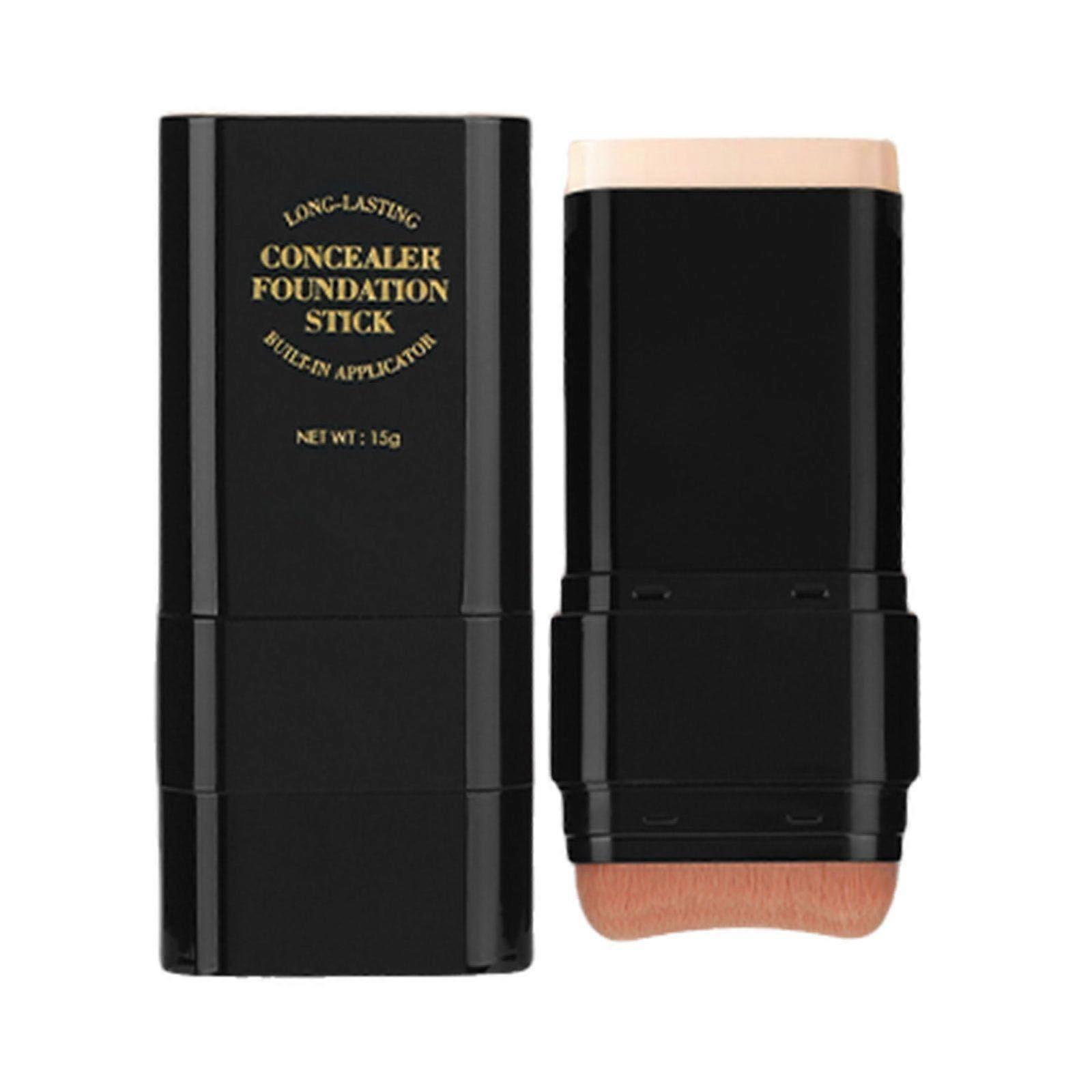 2 in 1 Foundation Stick with Builtin Brush, Long Lasting Concealer for Flawless Coverage (01)