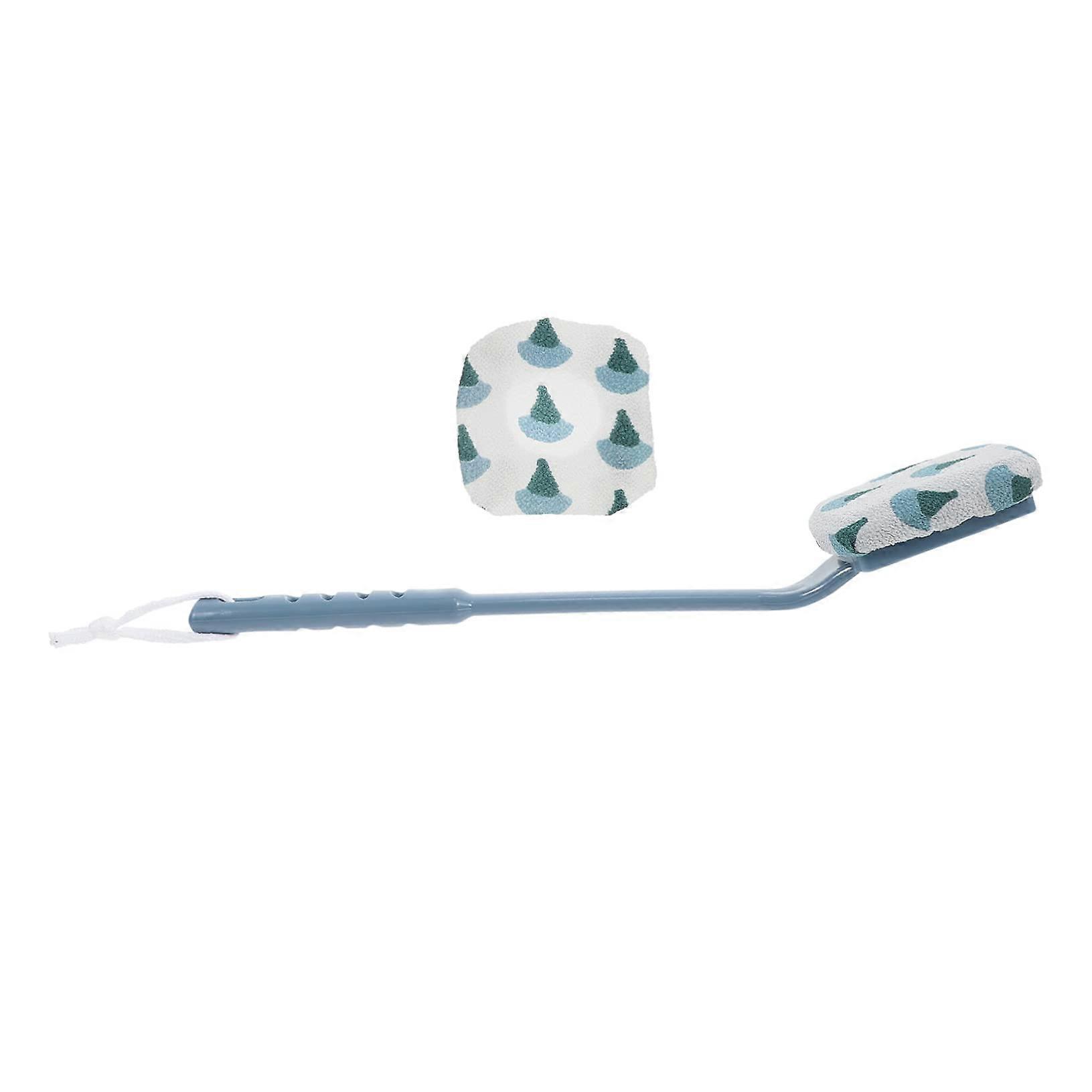 Back Scrubber with Long Handle and Replaceable Cloth Head, Exfoliating Shower Brush for HardtoReach Areas