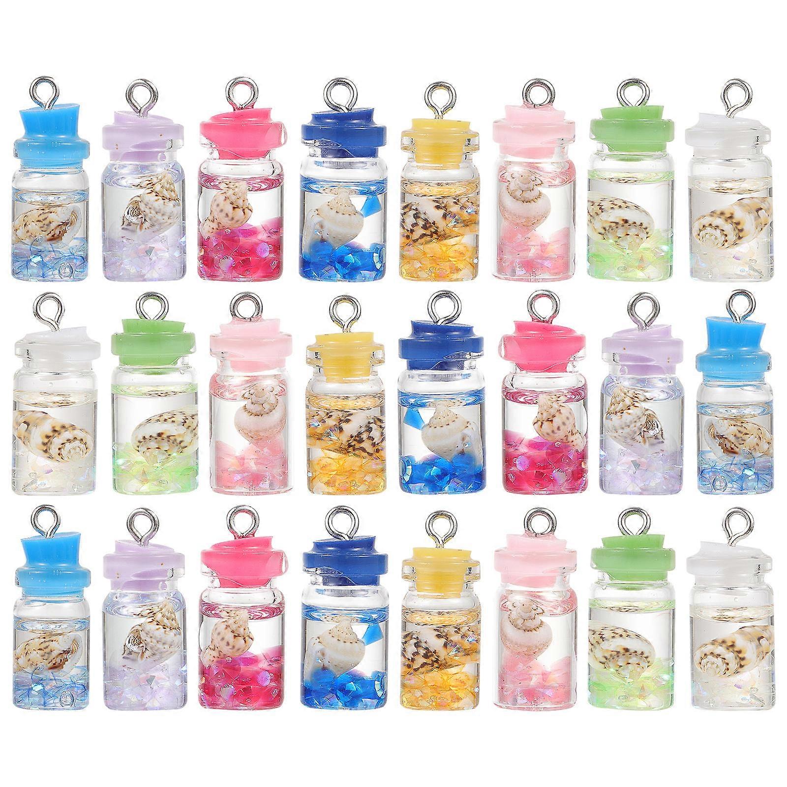 Resin Conch Drift Bottle Pendant DIY Material for Ear Hanging 24Pcs Assorted