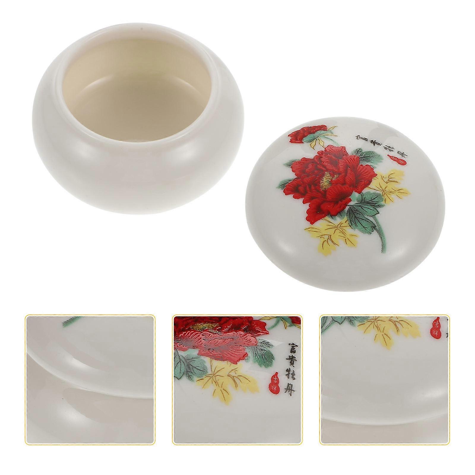 Facial Cream Jar Ceramic Storage Jar for Cosmetics Use 1Pcs Red