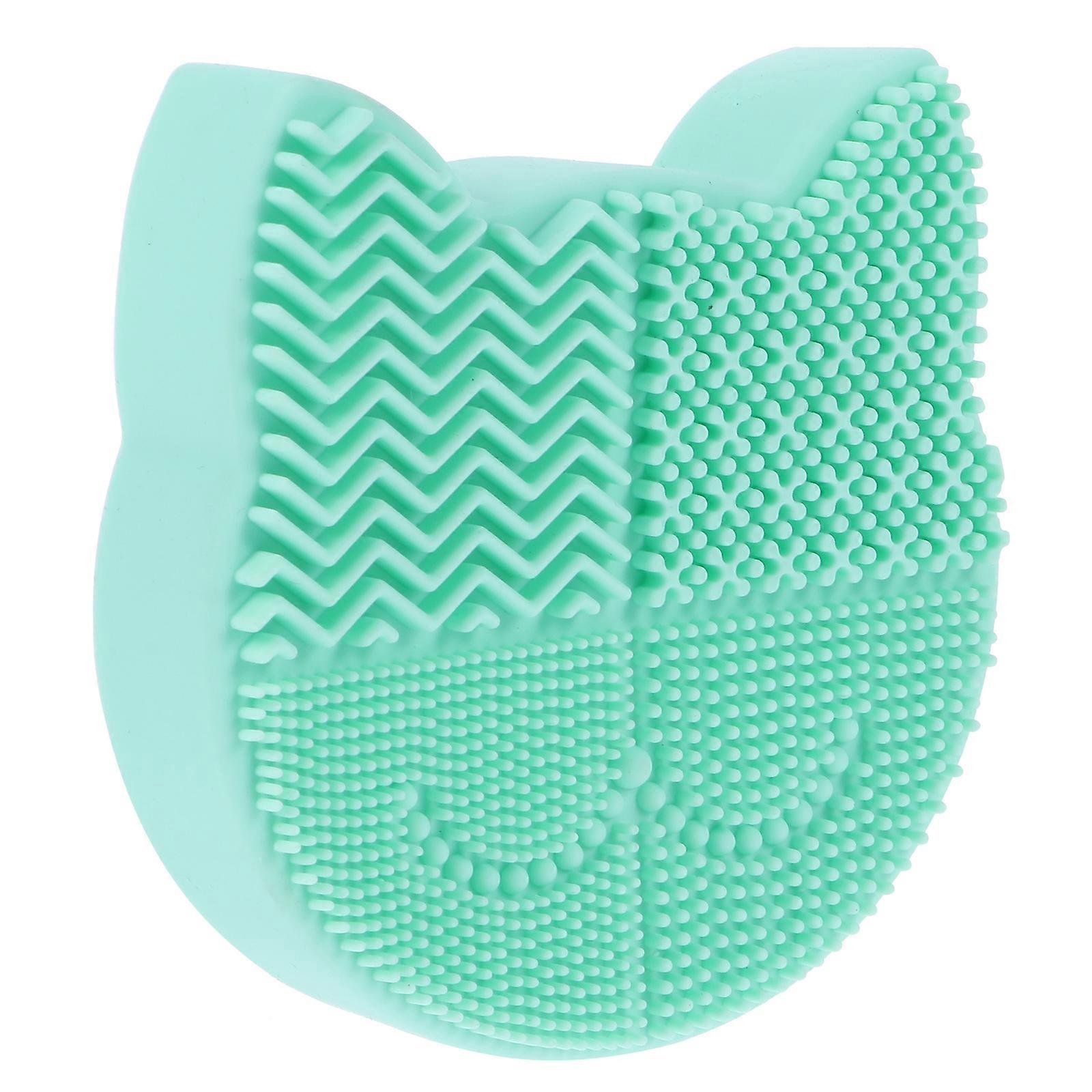 Makeup Brush Scrubber Silicon Cleaning Mat for Storage Use 2Pcs Green