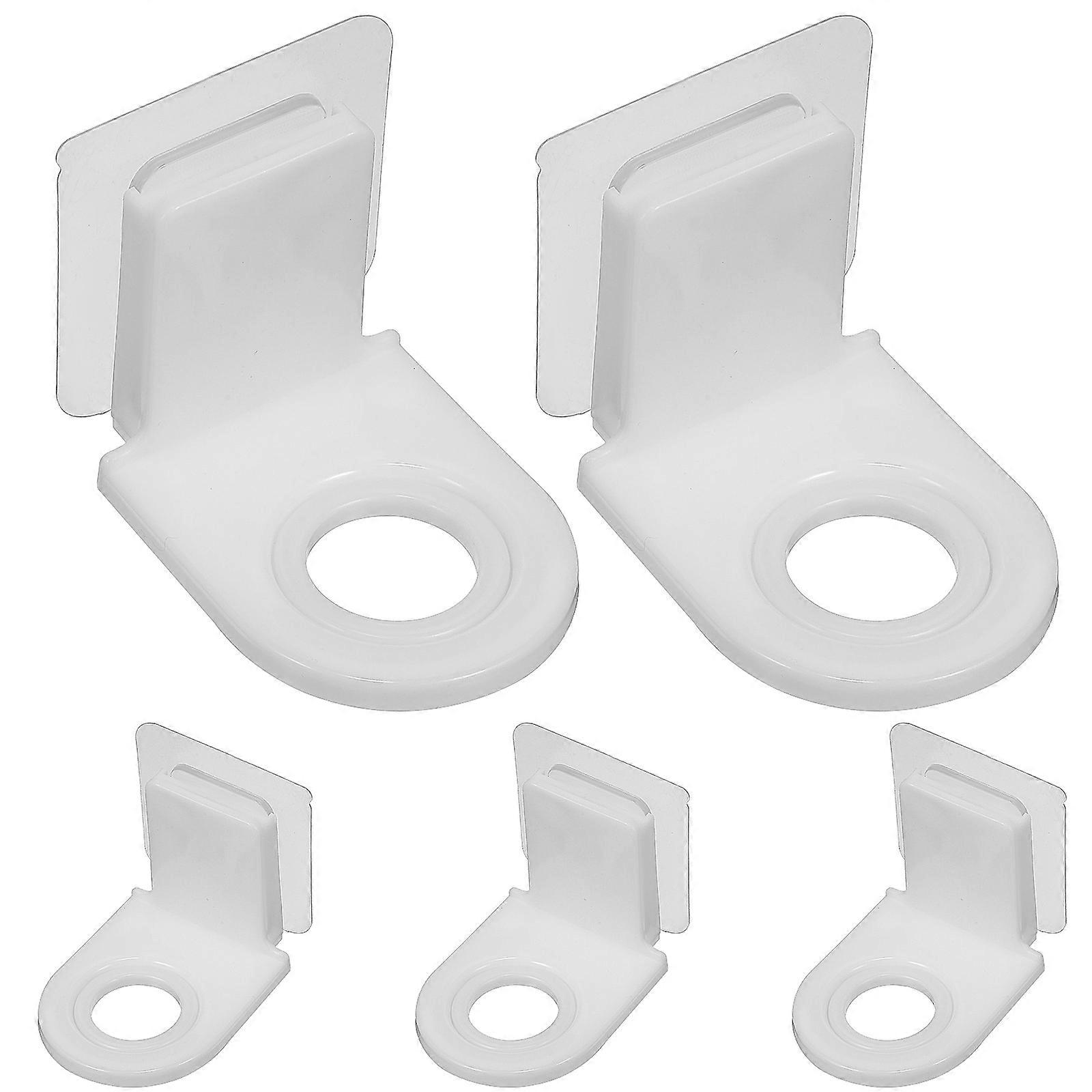 5 Pcs White Bathroom Rack Set with Strong Adhesive Tape for Easy Installation and Storage Solutions