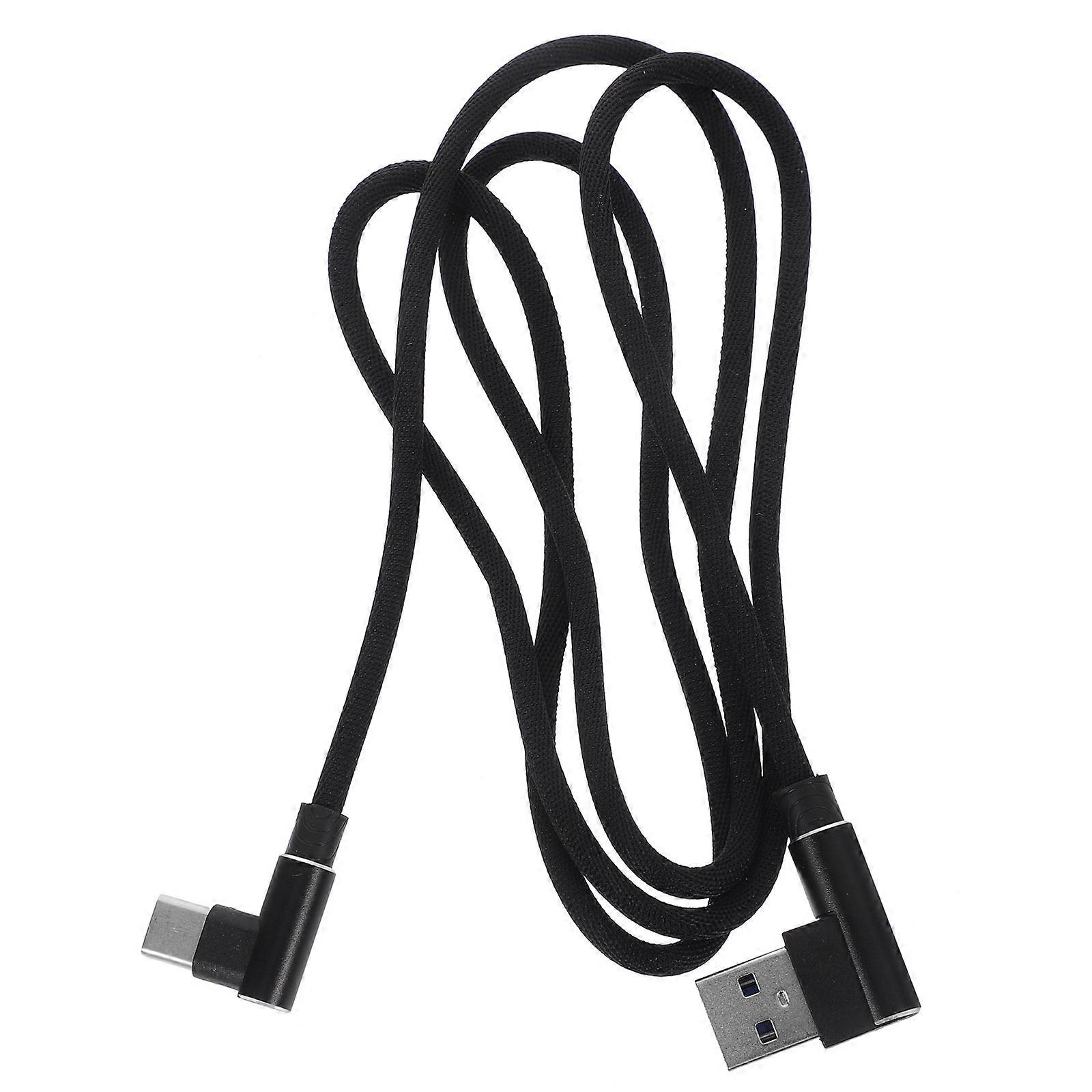 USB Type C Cable Braided 1m Right Angle Fast Charging Cable for Phones