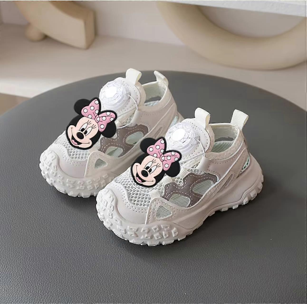 Summer Non-slip Breathable Girl Mesh Sneakers Disney Soft Sole Casual Shoes Mickey Mouse Beach shoes Boy Outdoor Sports Sandals