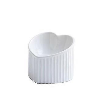 Biała ceramiczna podwyższona miska dla kota, uchylna miska na karmę lub wodę, bezstresowa, zapobieganie przepływowi zwrotnemu, bezpieczeństwo zmywarki i kuchenki mikrofalowej