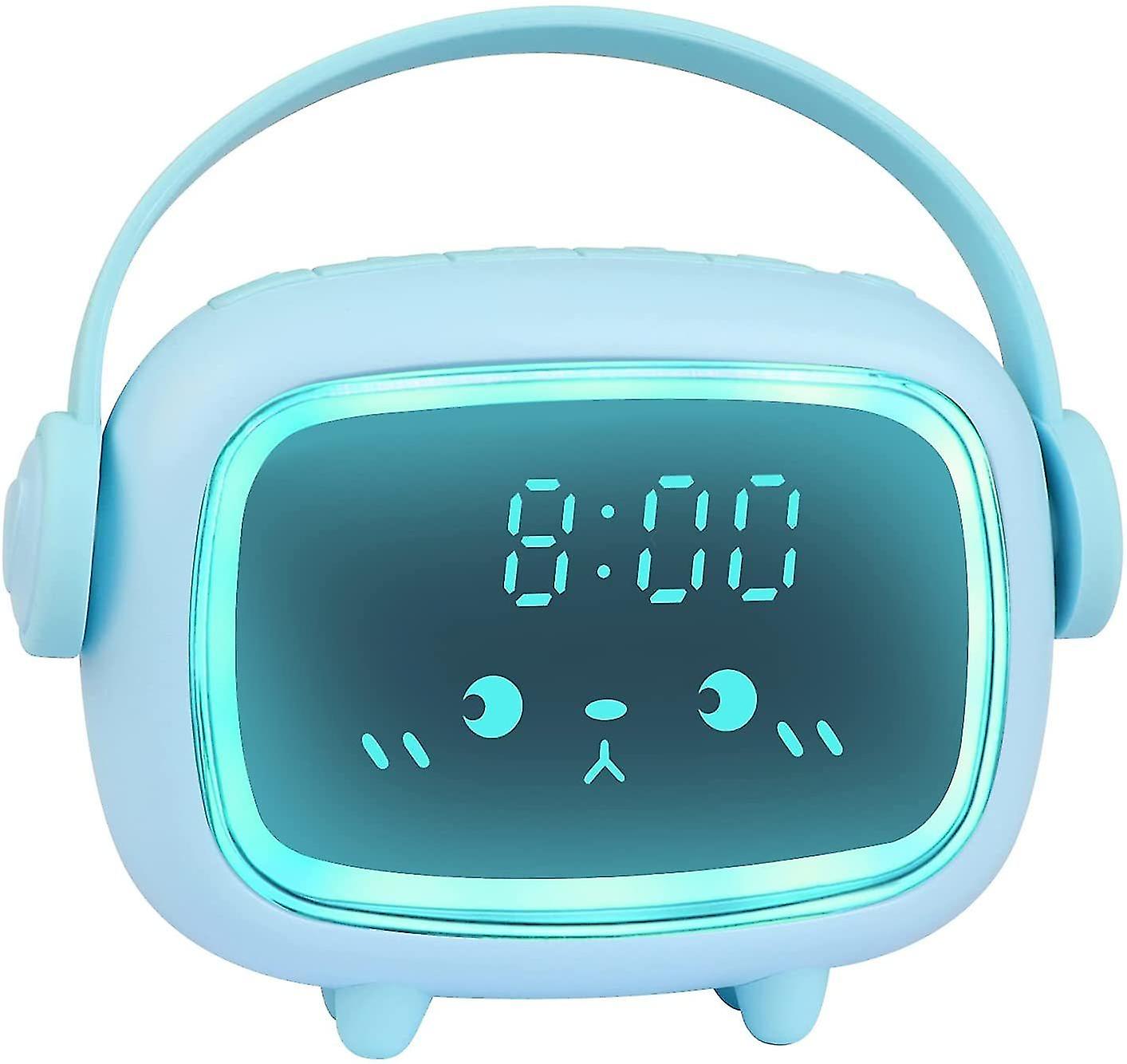 Childrens Creative Charging Small Alarm Clock, Multi-function Led Night Light Digital Alarm Clock, Childrens Gift,(blue)