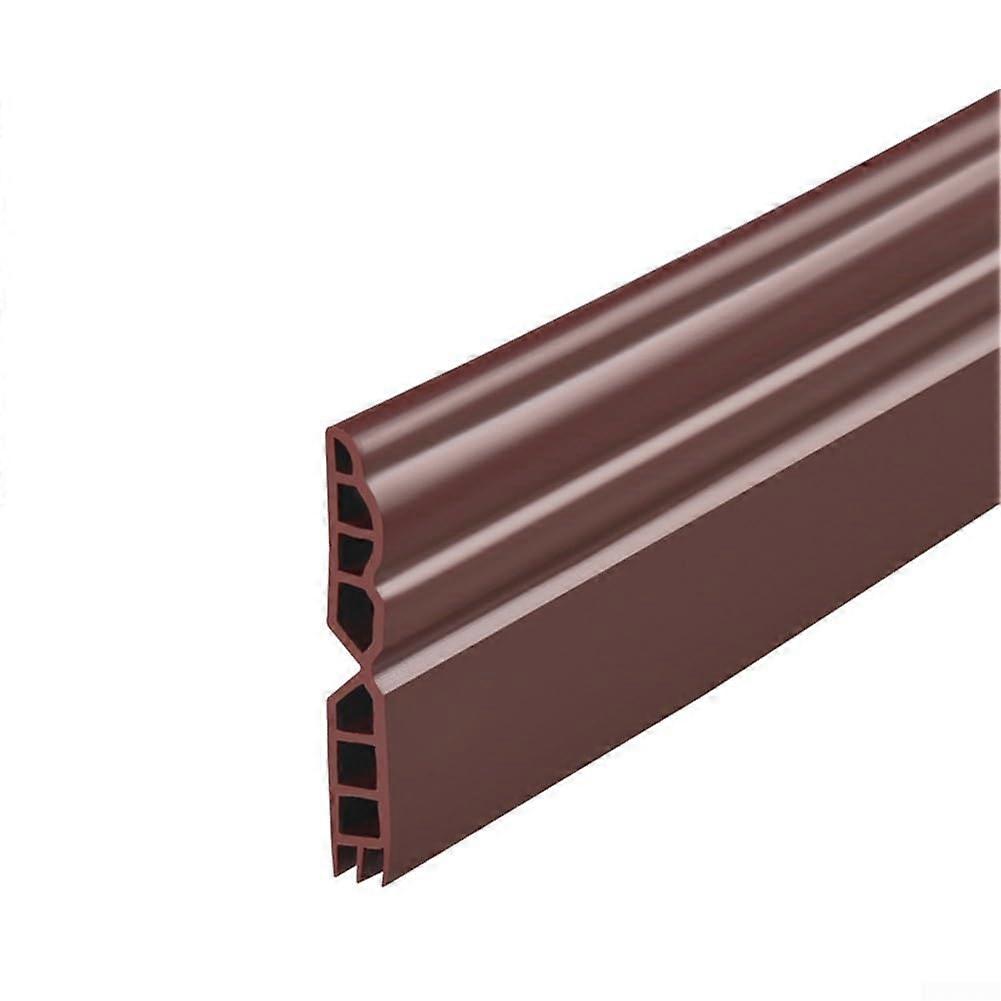 Door Draft Stopper 100cm TPE Brown Triple Layer Seal for Noise Reduction and Draft Blocking