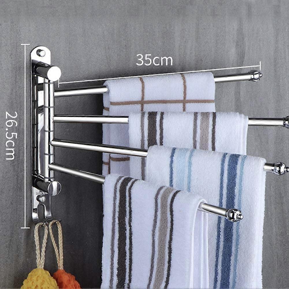 Towel Rack Wall Mounted No Drill Rustproof Shelf Holder for Kitchen and Bathroom Storage