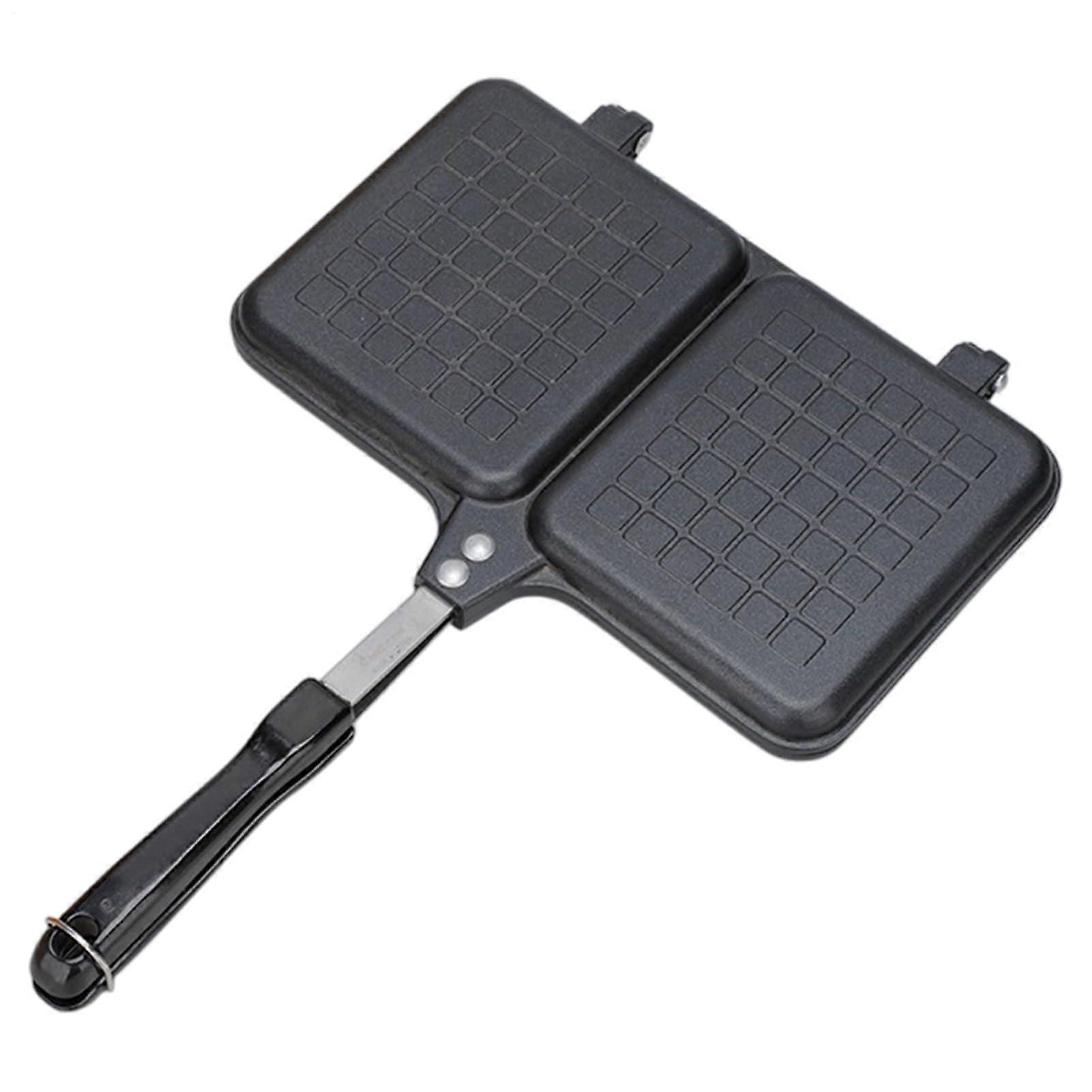 Sandwich Maker Non Stick Double Panel Grill Pan with Handle for Camping and Outdoor Cooking
