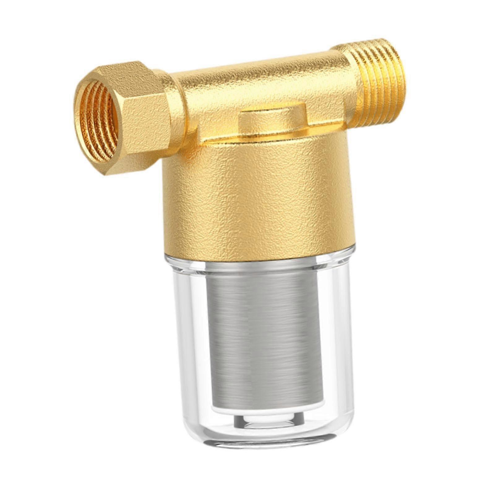 Brass Inline Water Filter with Stainless Steel Mesh, Reusable  Pressure Sediment Pre Filter