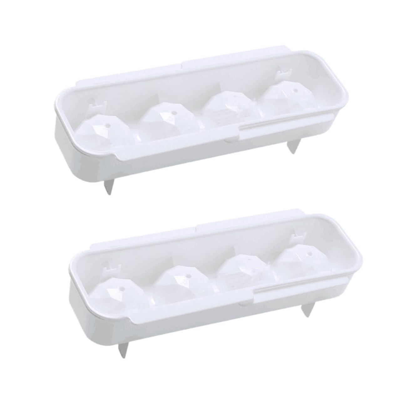 Ice Ball Maker Set with Lid, Reusable Whiskey Ice Sphere Molds, Stackable LeakProof Design