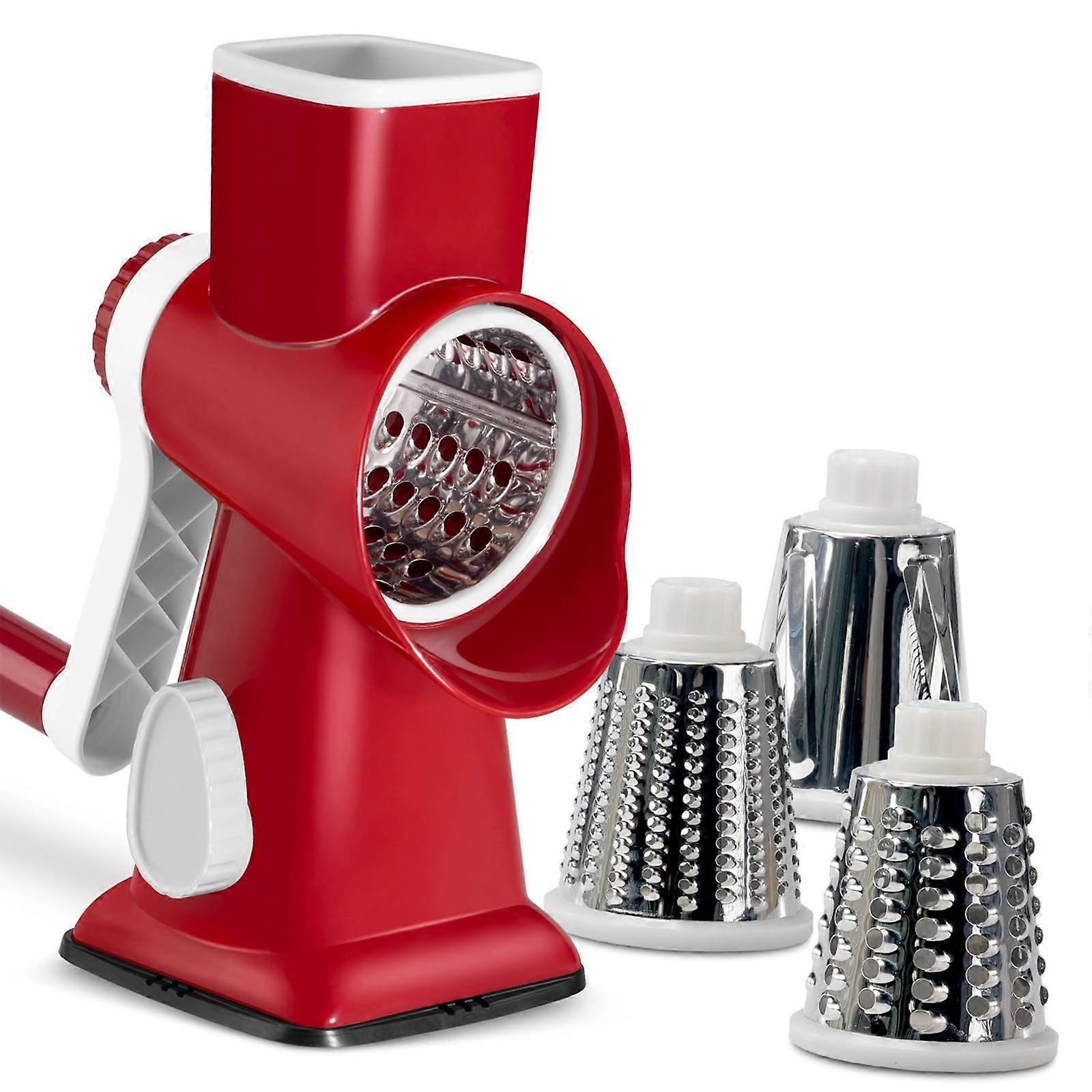 Vegetable Slicer Rotary Grater MultiFunction Hand Crank Shredder SpaceSaving Kitchen Tool