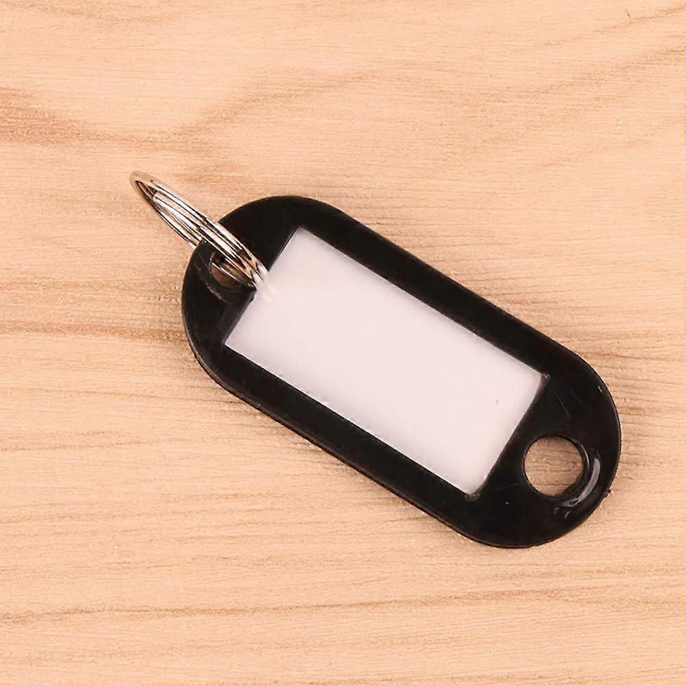 60 Pcs Blank Key Label Tags Plastic Keychain Labels Tags Holder with Split Rings