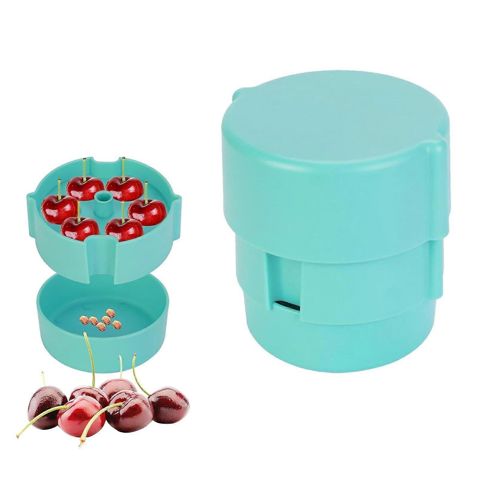 Cherry Pitter Tool with 6Hole Cherry Seed Remover for Quick Deseeding and Easy OneHand Kitchen Use