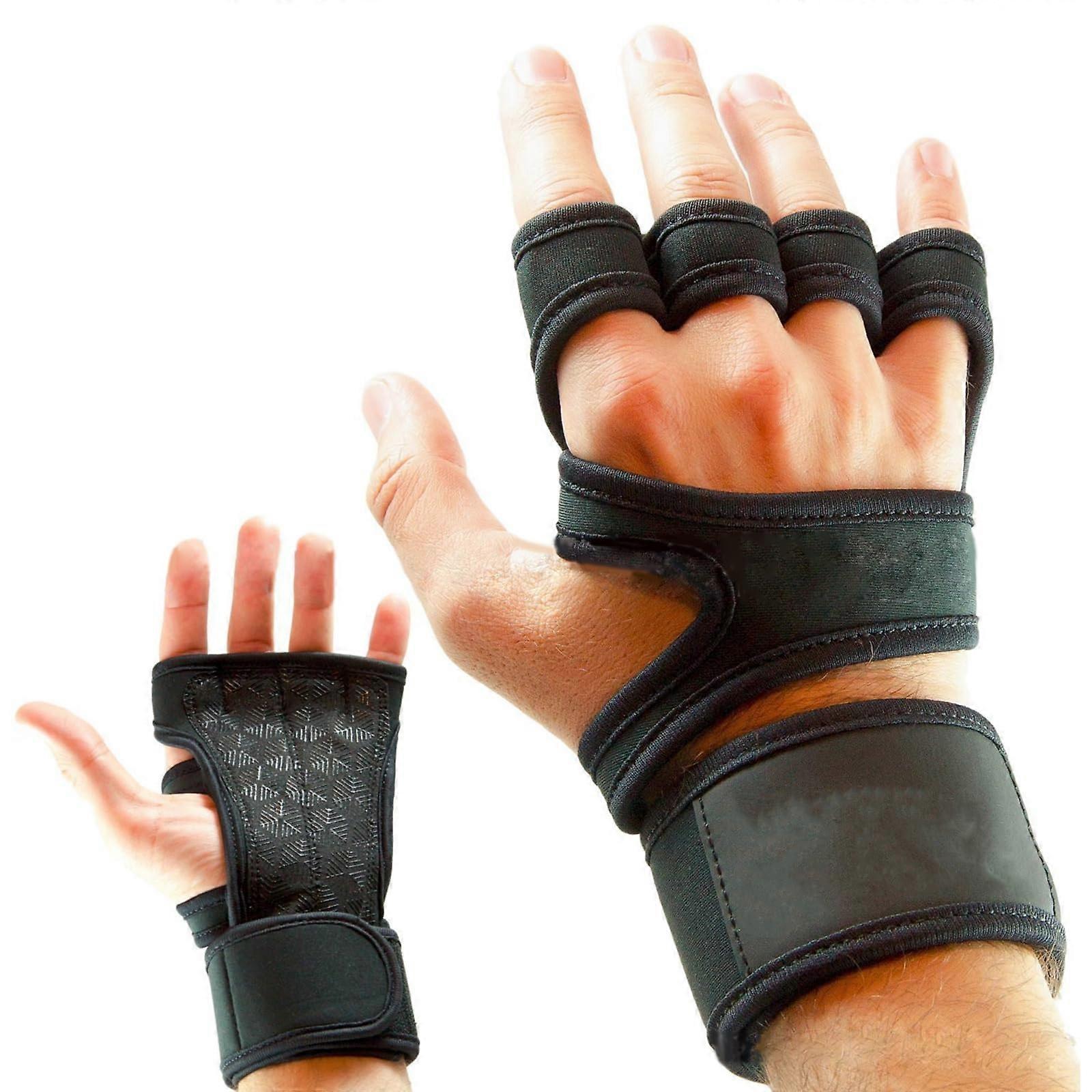 Weightlifting Gloves with Enhanced Grip Control, Palm Protector and Adjustable Wrist Support for Gym