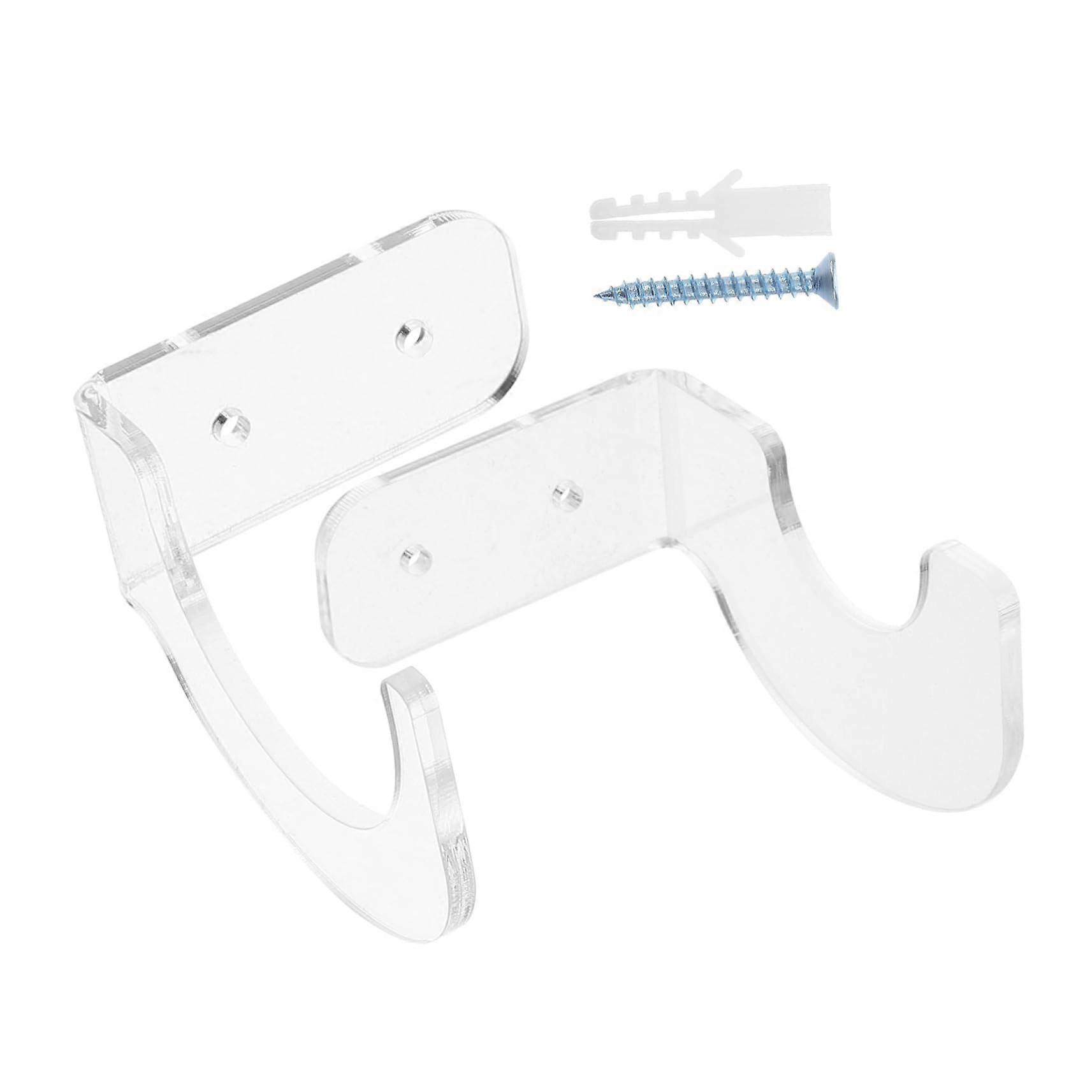 2 Pairs Baseball Bat Wall Mount Display Rack, Horizontal Acrylic Holder, SpaceSaving Storage