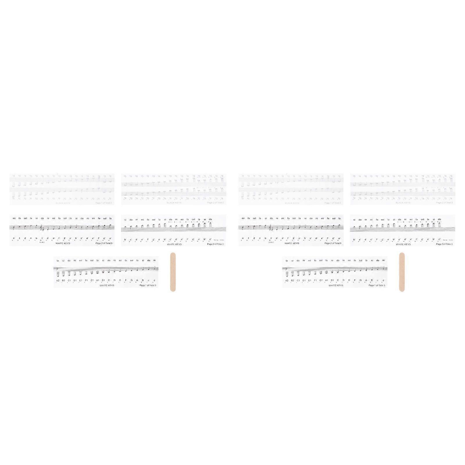2 Sets Creative Piano Introduction Sticker Practical Piano Comparison Sticker