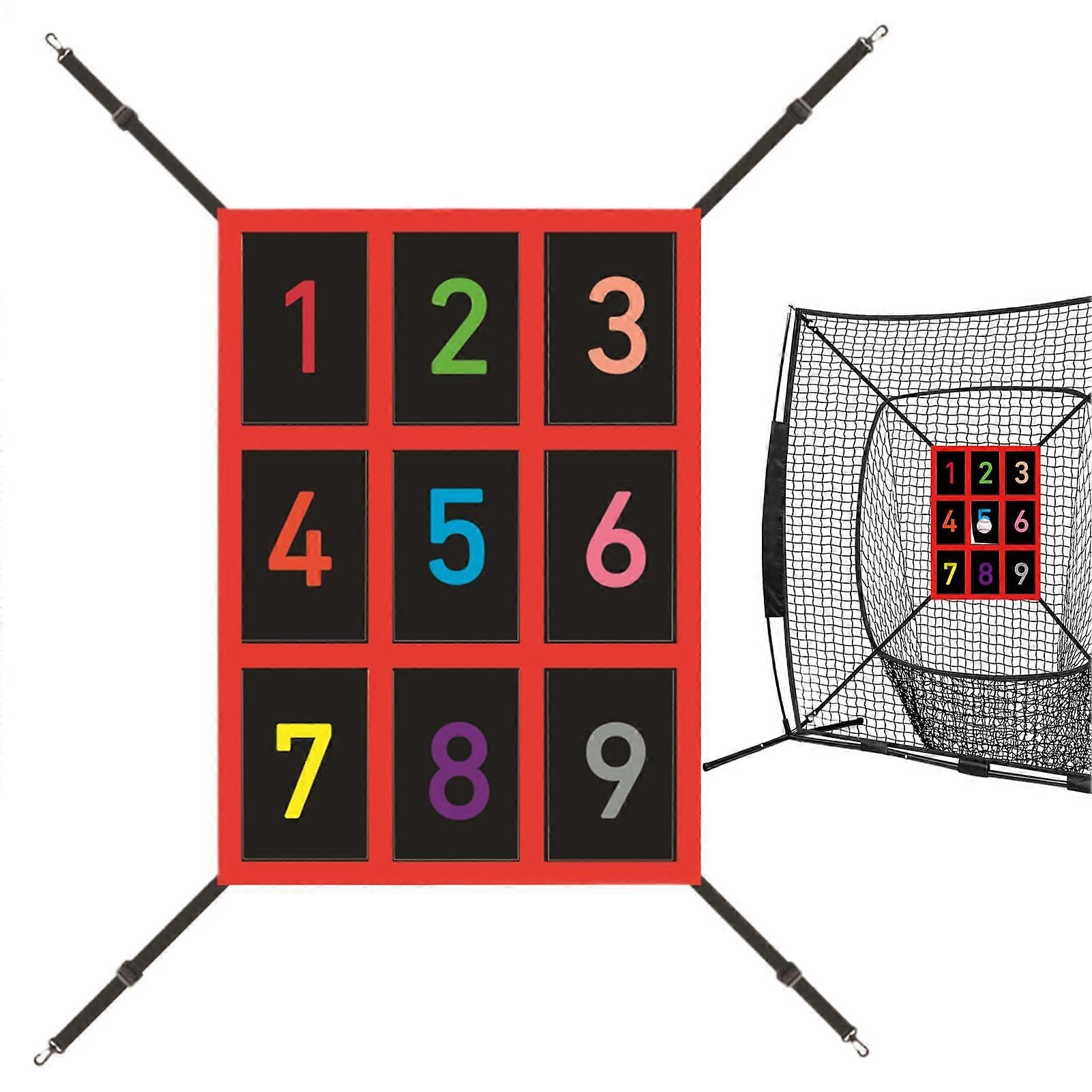 Pitching Target Net with Numbered Strike Zone for Baseball and Softball Pitch Accuracy Training