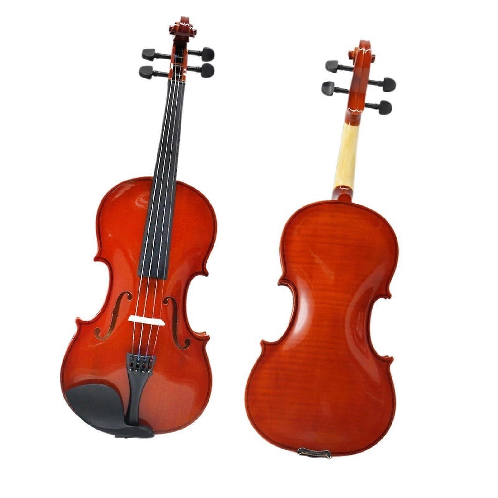 Beginner Violin Full Size with Balanced Clear Tone, Ebony Accessories and Triangle Case