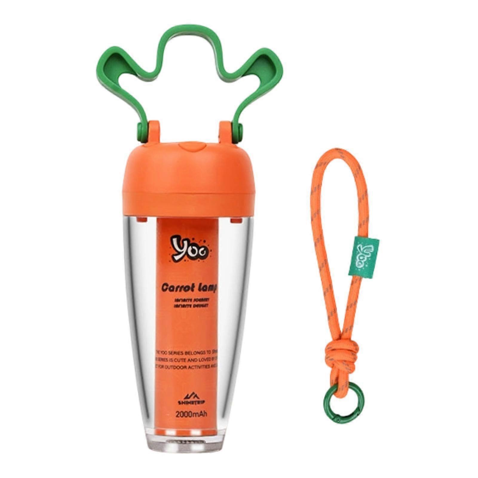 Camping Lantern USB Rechargeable LED Tent Light with Adjustable Brightness Carrot Shape Orange