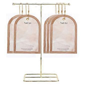 Aufbewahrungsbox für künstliche Fingernägel aus Papier, 1 Set mit goldenem T-förmigem Ständer