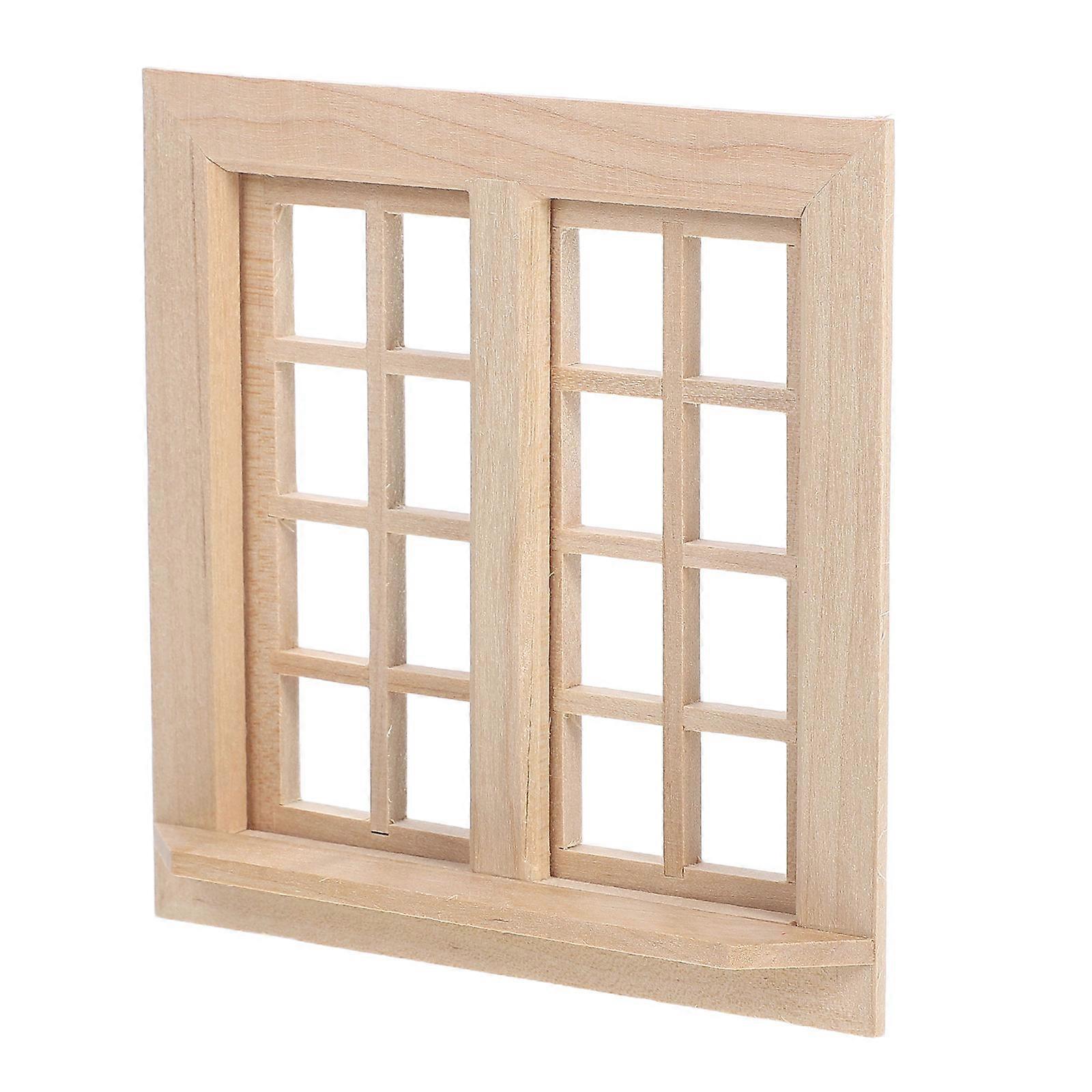 Mini Window Model Wooden Blank Window for Decor Miniature Style