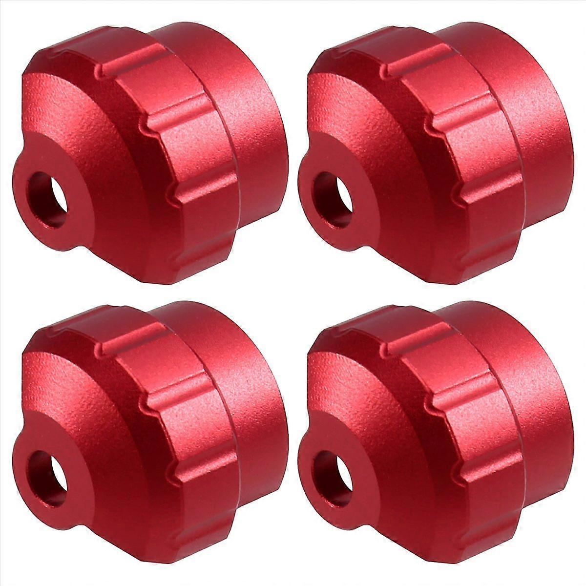 4pcs Metal Shock Cap Protector for RC Car, Red