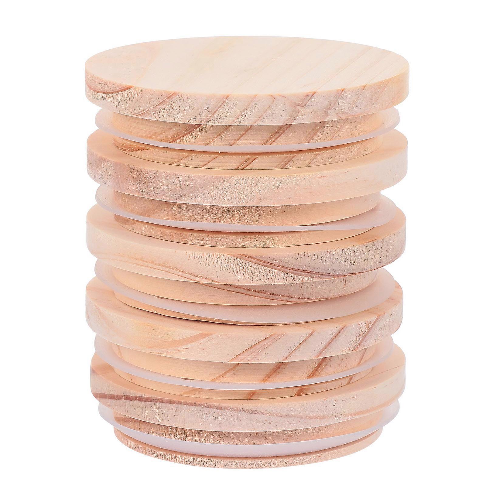 Jar Lid Wood Cover for Sealed Cup Function 5Pcs Wood Set