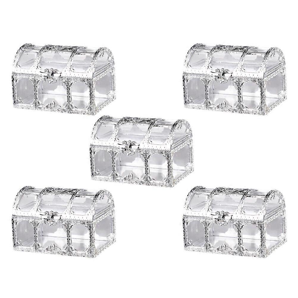 Candy Boxes Wedding Candy Boxes Silver for Storage Use 5Pcs Plastic