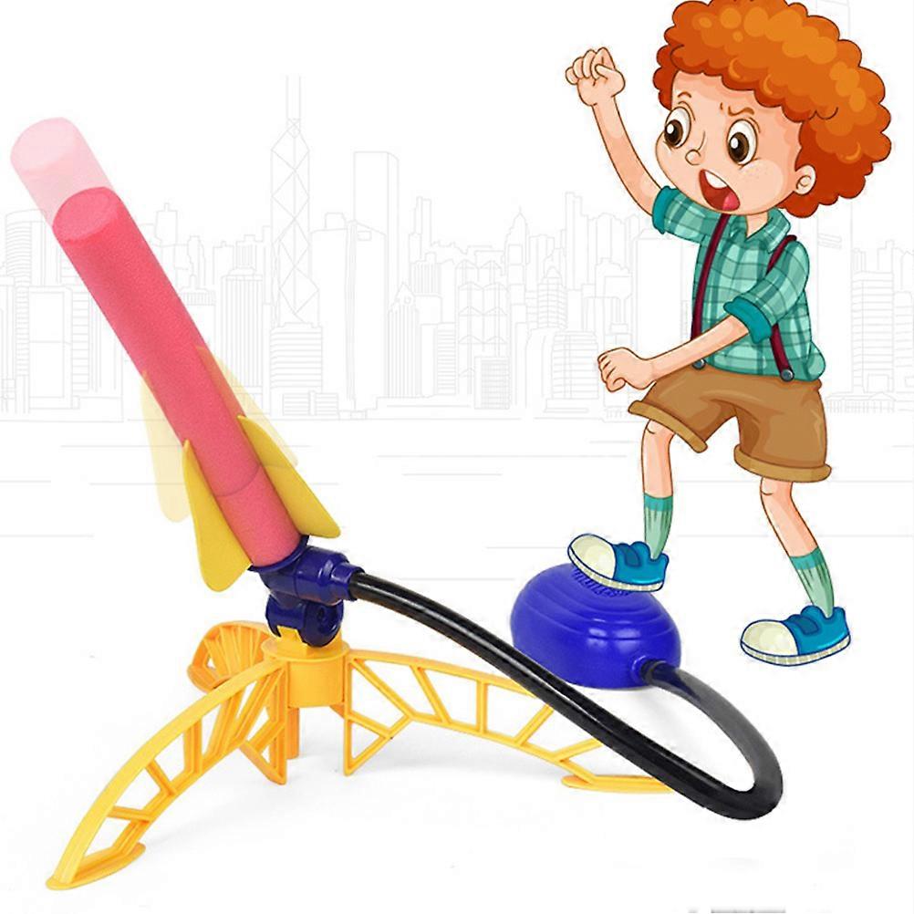 Pneumatic Space Rocket Novelty Launcher for Kids with Assorted Colors