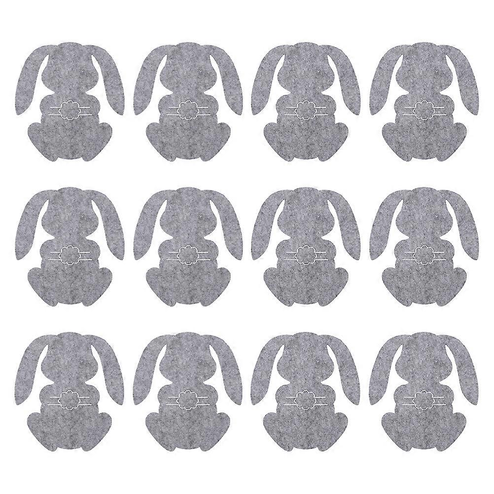 Grey Rabbit Cutlery Bag for Easter Tableware 36Pcs Party Decorations