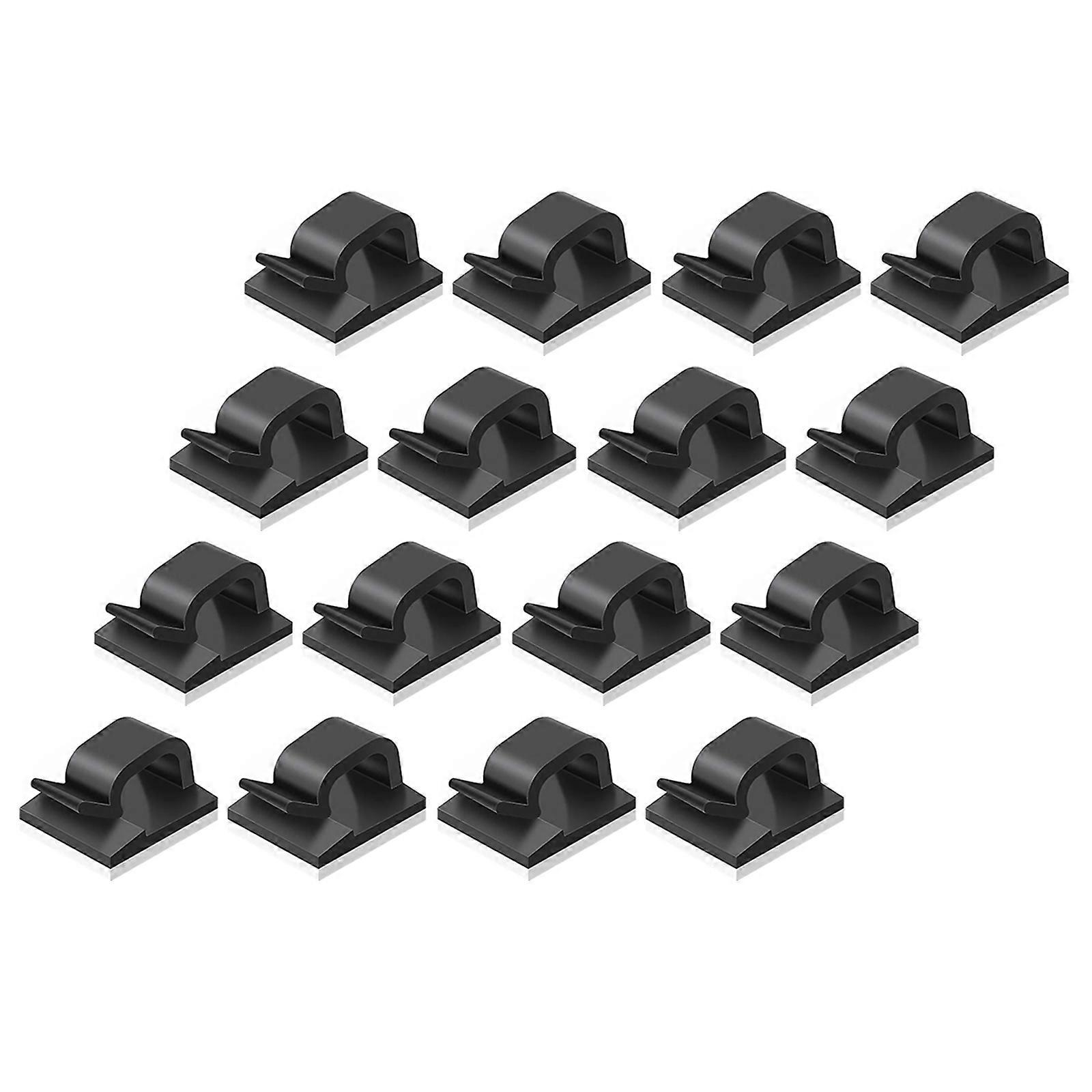 Solid Wire Cable Clips for Cable with Self Adhesive Hook 50Pcs Mini Black Plastic