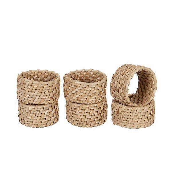 Napkin Rings Braided Basket 6-pack beige
