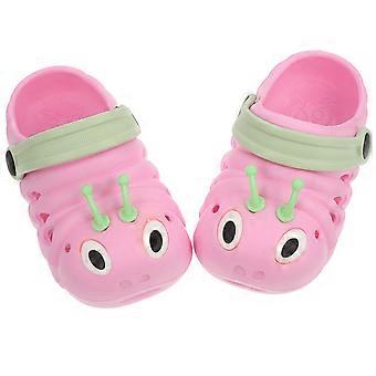 1 Pair Caterpillar Beach Non-slip Shoes Cartoon Summer Sandals Cool Slipper for Boys Girls (Pink Size 21 Length 12.5cm)