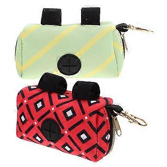Outdoor Dog Poop Bag Dispenser Portable Carrier Rectangular 2Pcs
