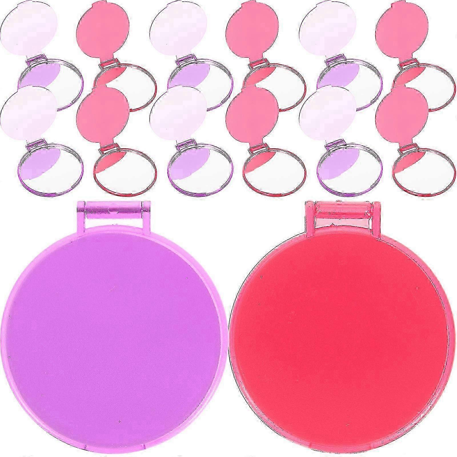 Makeup Mirror Compact Folding Mirror for Makeup Use 24Pcs Assorted Color