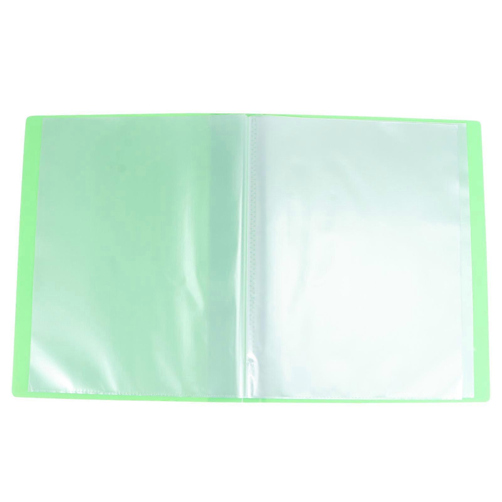 A4 Folder Insert 20 Pages Information Booklet for Storage Green