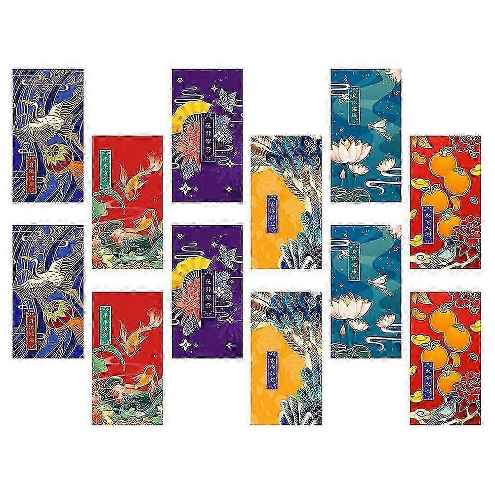 Red Envelope Paper Packets for Storage Using 12Pcs Multi Color Material