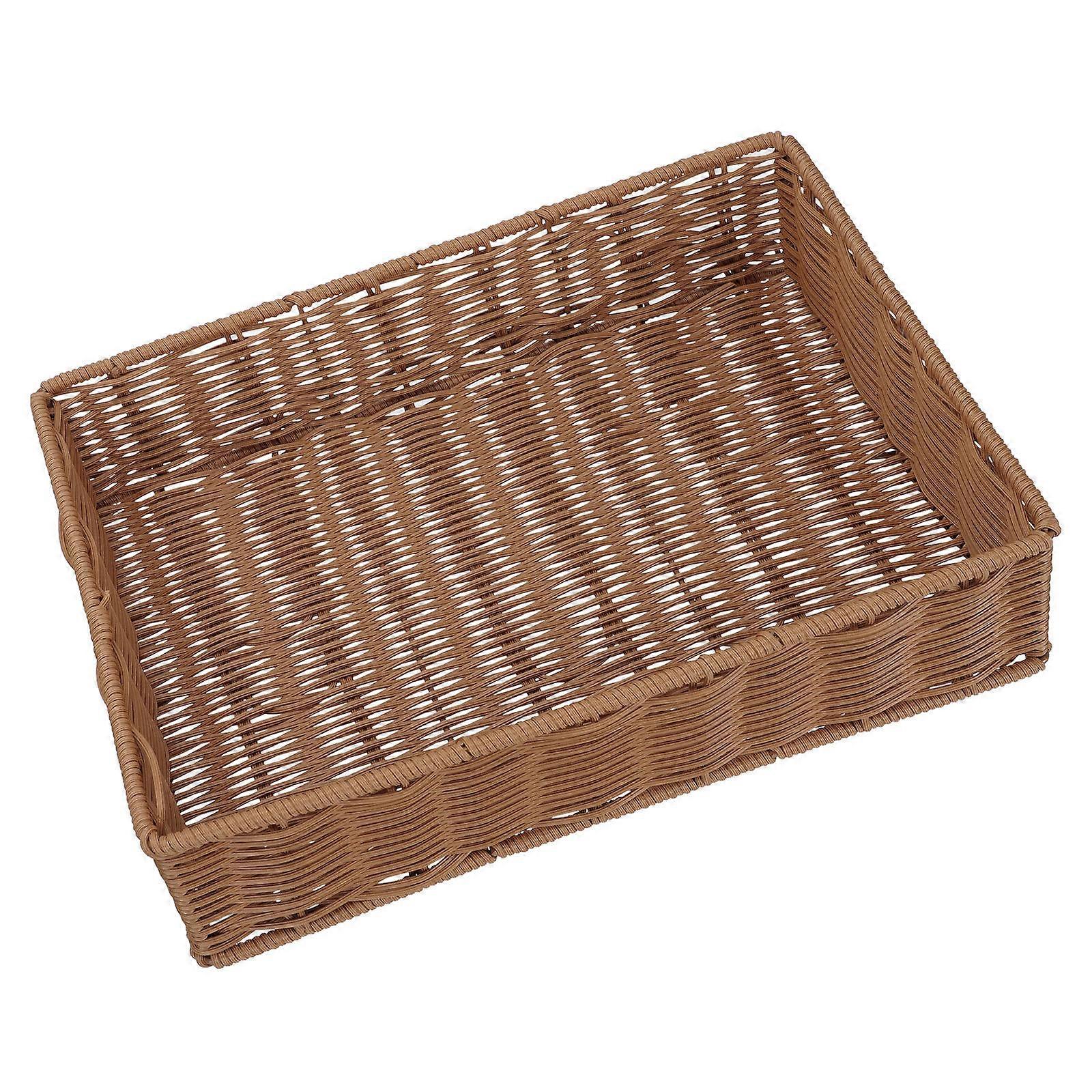 1Pc Storage Basket Practical Fruit Basket Rectangular Storage Basket (Brown)