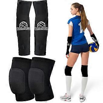 Knee Pads And Arm Guards With Thumb Holes High Protection Plate For Women Teenage Girls Training Equipment Black Support & Protective Gear